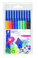STAEDTLER Noris Club 326 - Filzstift - verschiedene Farben - wasserbasierte Lebensmitteltinte - 1 mm (Packung mit 10)