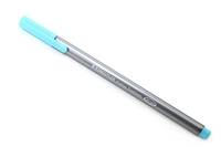 Silberner Stift mit blauer Kappe auf weißem Hintergrund.