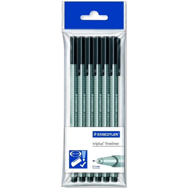 Fineliner triplus schwarz 6 Stück Polybeutel