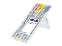 STAEDTLER triplus - Fineliner - Hellorange, Delftblau, hellgrün, Silbergrau, Lavendel, Light Carmine - wasserbasierte Ti