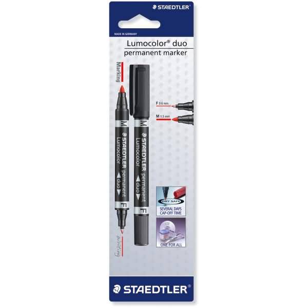 Permanentmarker Lumocolor duo F/M rot
