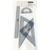 STAEDTLER Geometrie-Set gross 4-teilig transparent aus Kunststoff einseitige - L