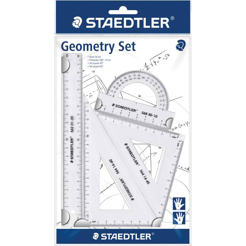STAEDTLER Geometrie-Set, klein, 4-teilig, transparent