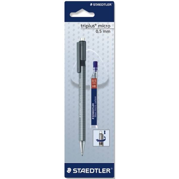Druckbleistift triplus micro 0,5mm B grau + Minen auf Blisterkarte