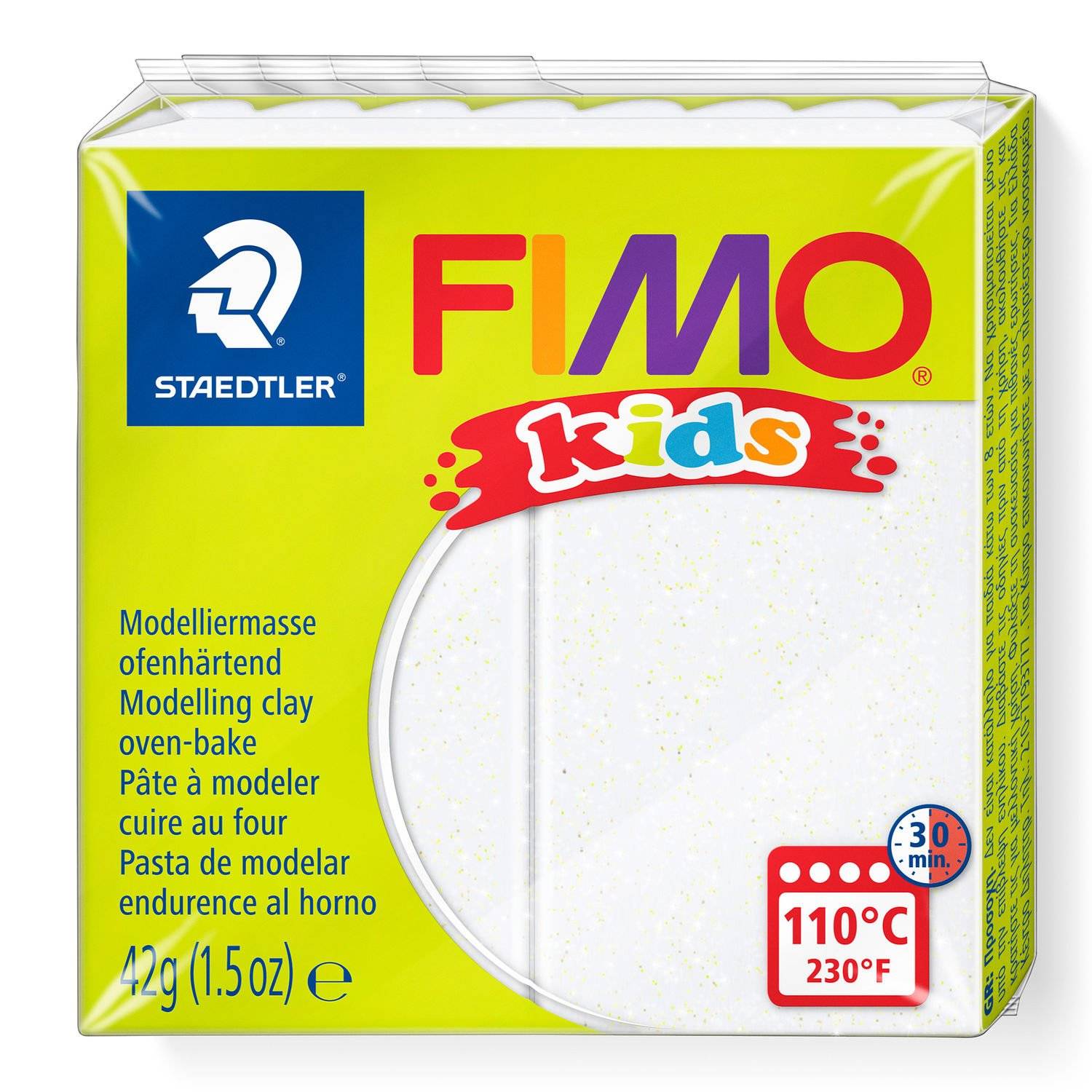 Staedtler FIMO 8030, Knetmasse, Weiß, Kinder, 1 Stück(e), Glitter white, 1 Farben