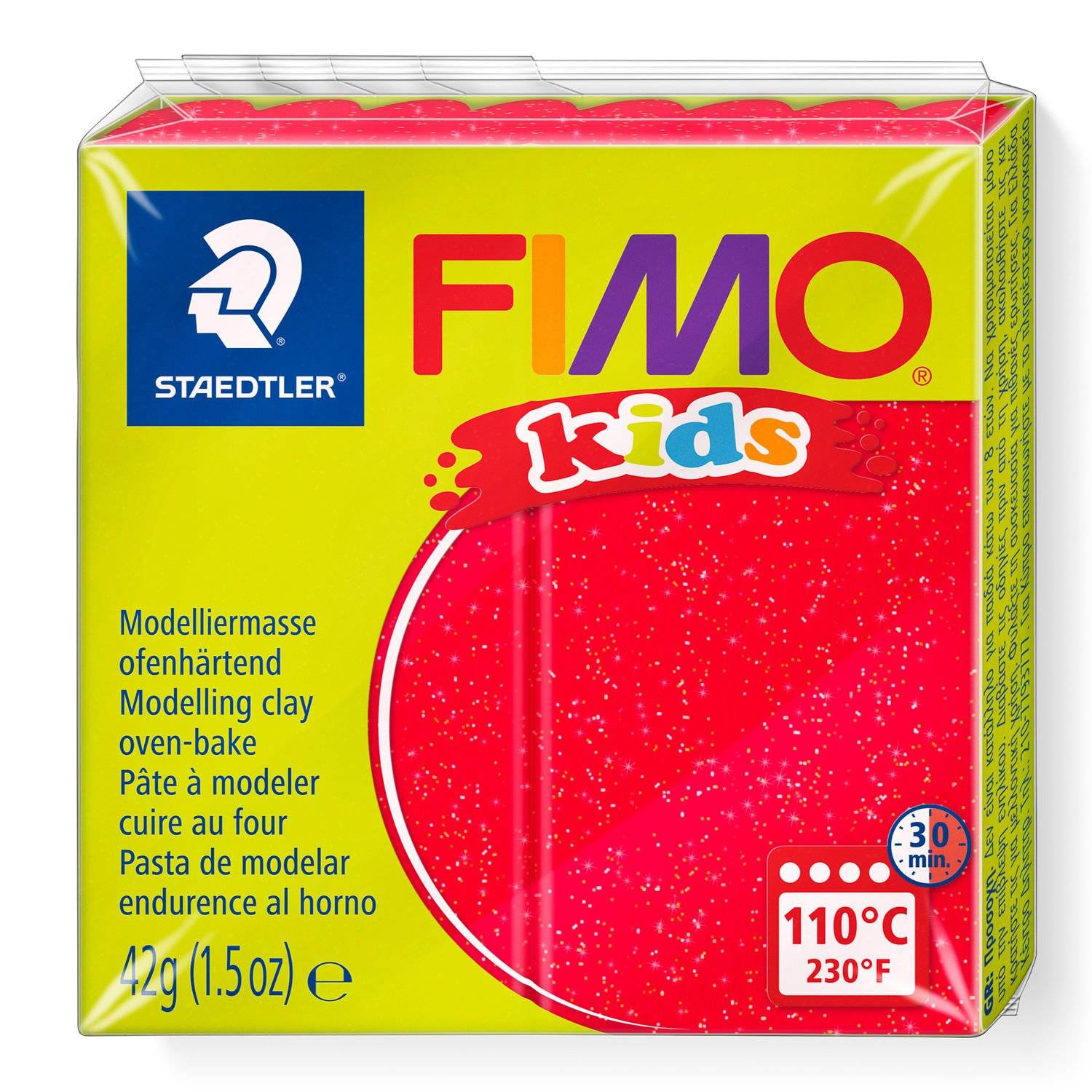 Staedtler FIMO 8030, Knetmasse, Rot, Kinder, 1 Stück(e), Glitter red, 1 Farben