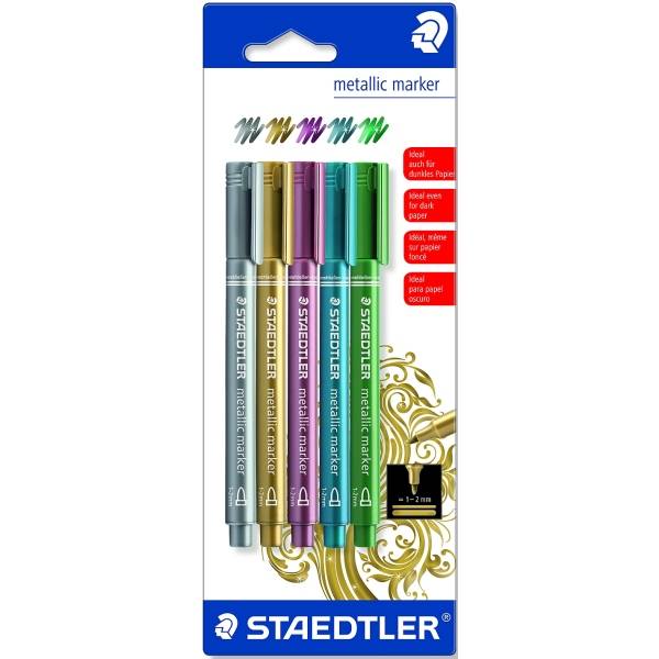 Lackmarker Metallic Marker ca. 1-2 mm 5 Stück farbig sortiert auf Blisterkarte