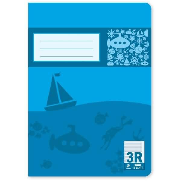 Schulheft Premium A5 16 Blatt Lineatur 3