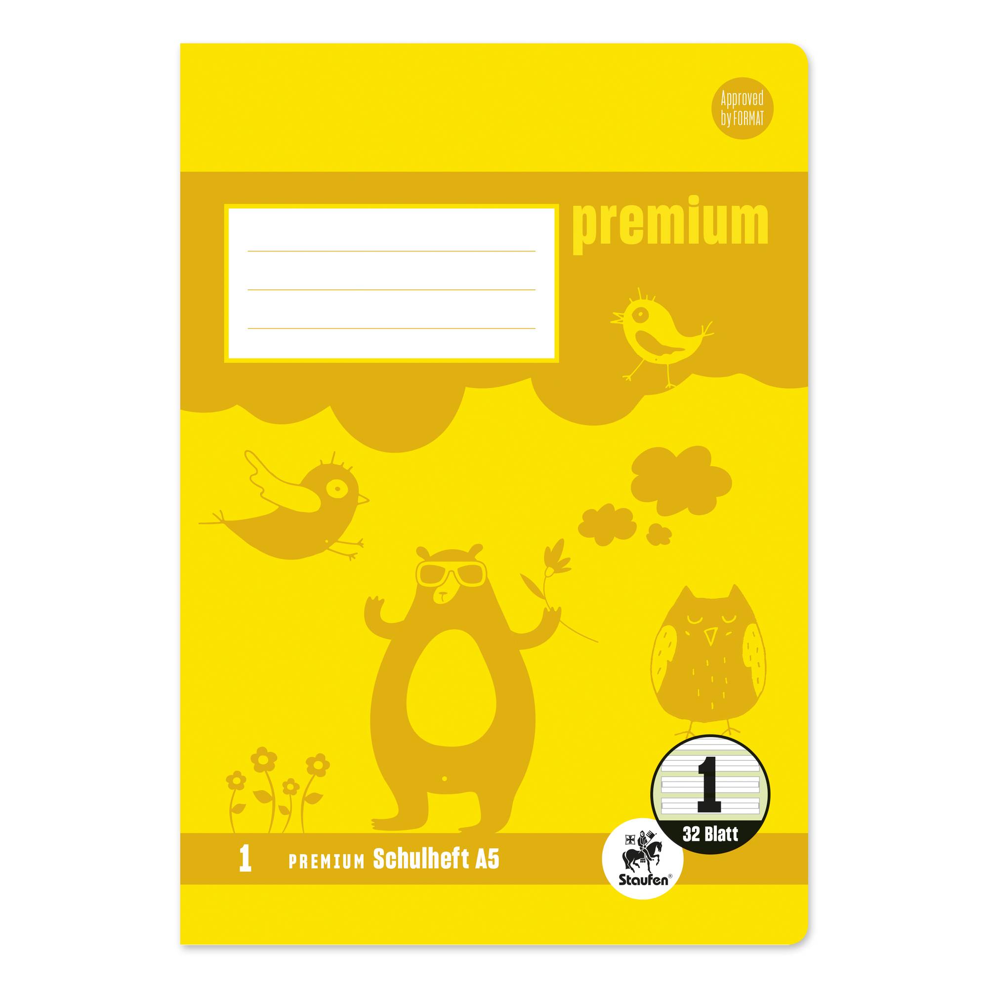Staufen Schulheft Premium 734010601 A5 90g 32Bl Lin1 lin