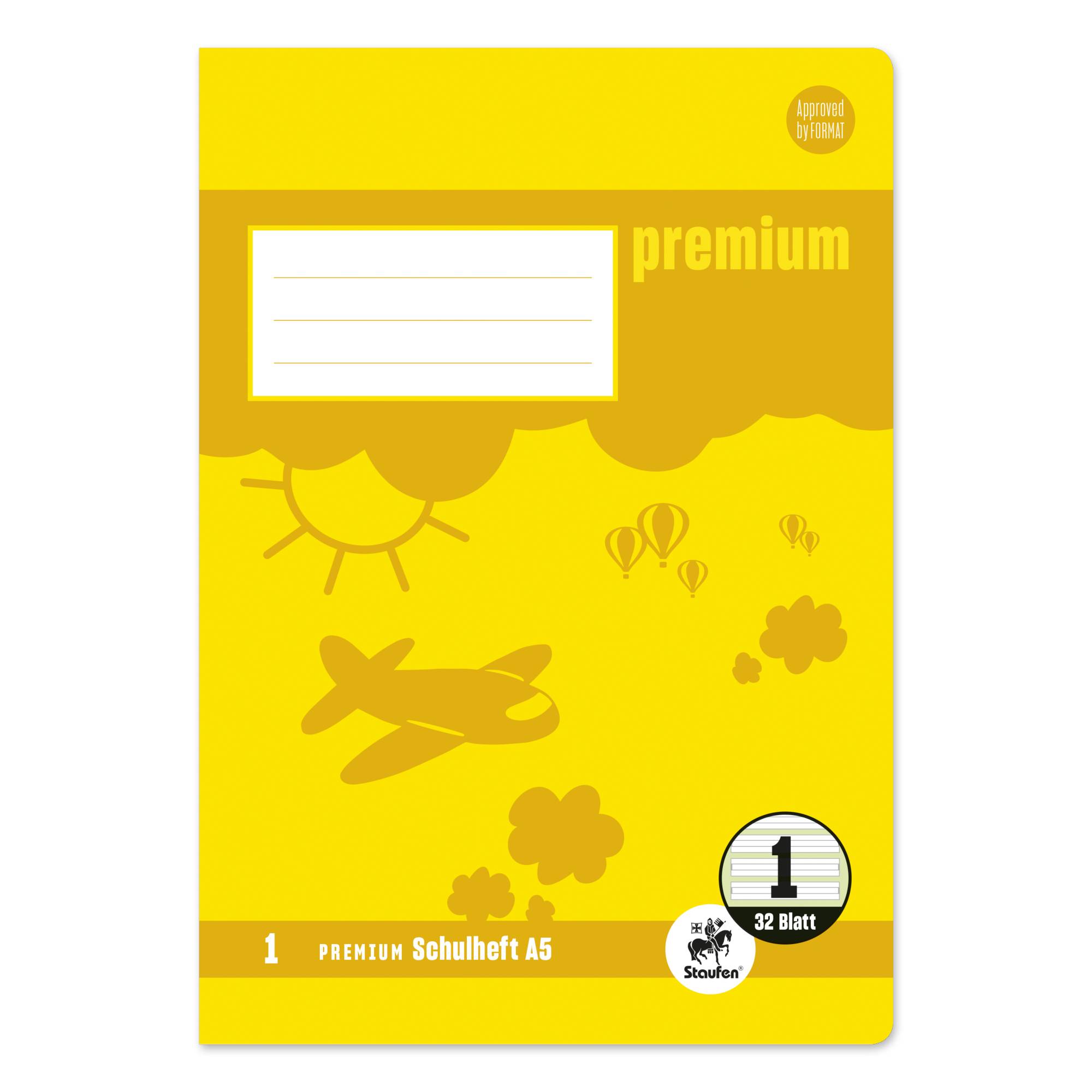Staufen Schulheft Premium 734010601 A5 90g 32Bl Lin1 lin