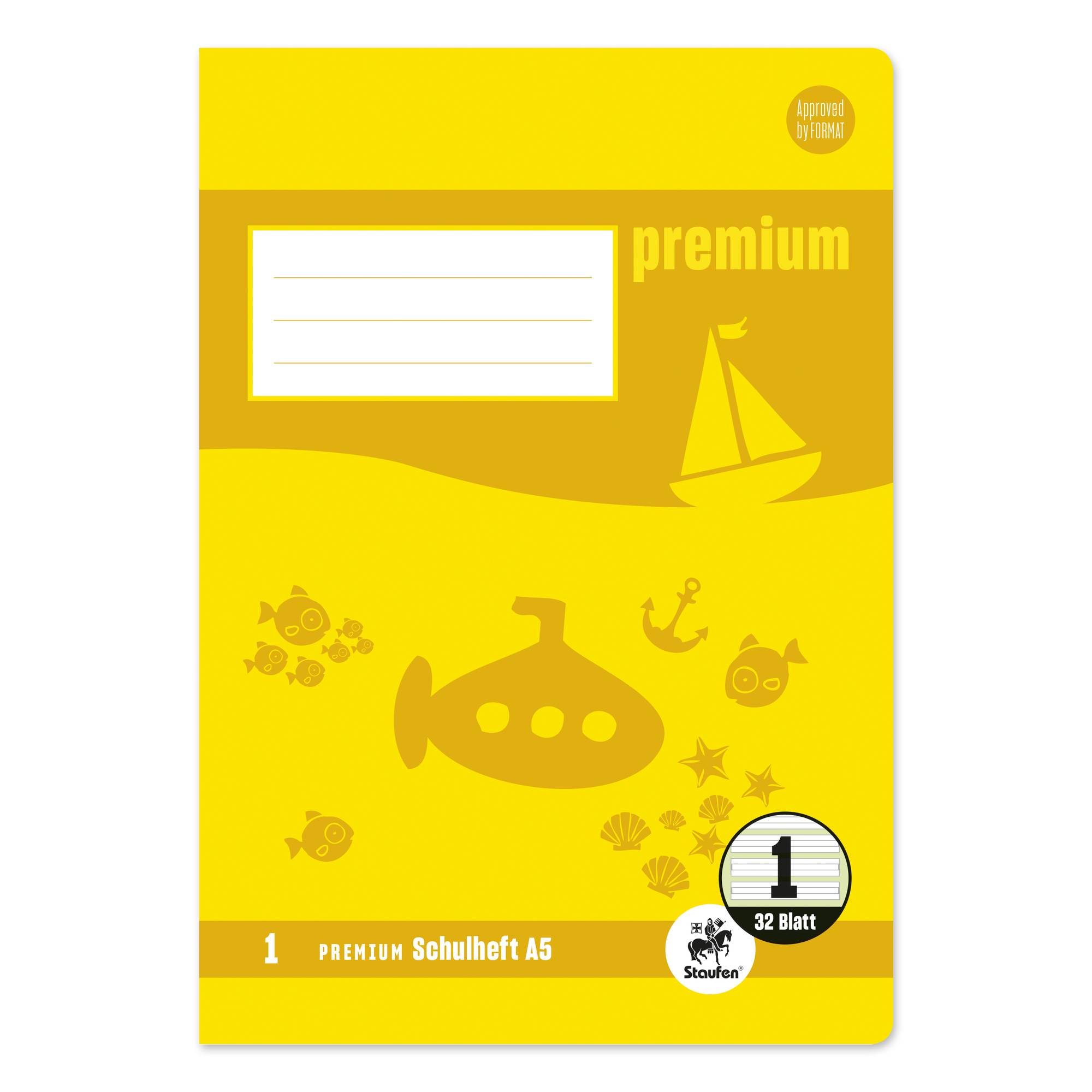 Staufen Schulheft Premium 734010601 A5 90g 32Bl Lin1 lin