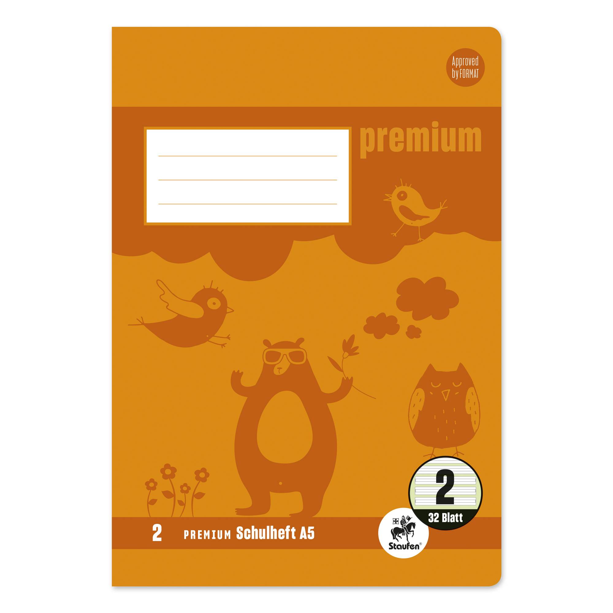 Staufen Schulheft Premium 734010602 A5 90g 32Bl Lin2 lin