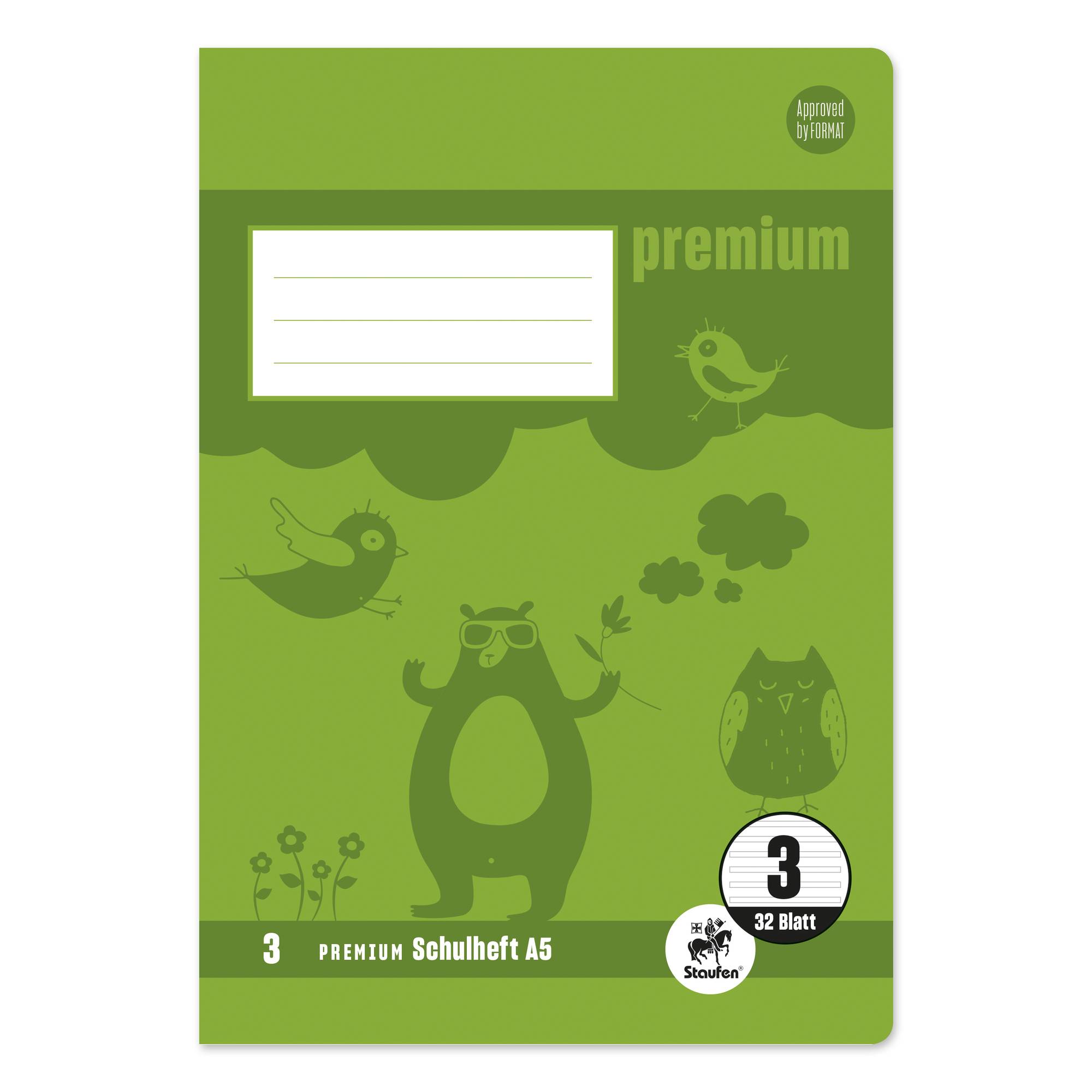 Staufen Schulheft Premium 734010603 A5 90g 32Bl Lin3 lin