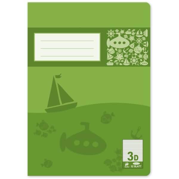 Schulheft Premium A4 32 Blatt liniert Lineatur 3