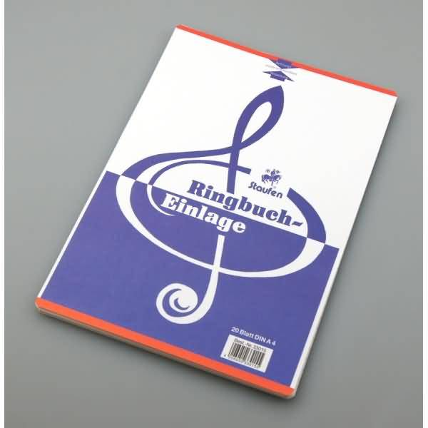 Ringbucheinlage A4 20 Blatt Notenlinen 12 Systeme