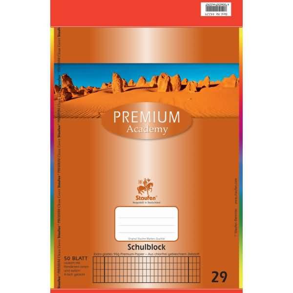 Schulblock Premium A4 50 Blatt rautiert beidseitig Rand