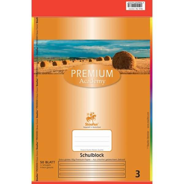 Schulblock Premium A4 50 Blatt liniert Lineatur 3