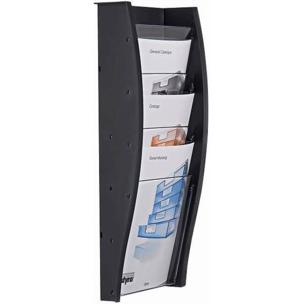 Wandprospekthalter styrodisplay A4 Kunststoff 4 Fächer lagoon