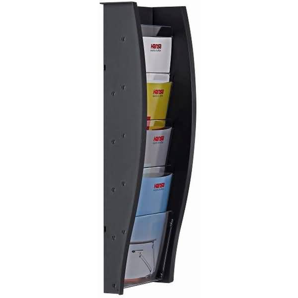 Wandprospekthalter styrodisplay A5 Kunststoff 4 Fächer anthrazit