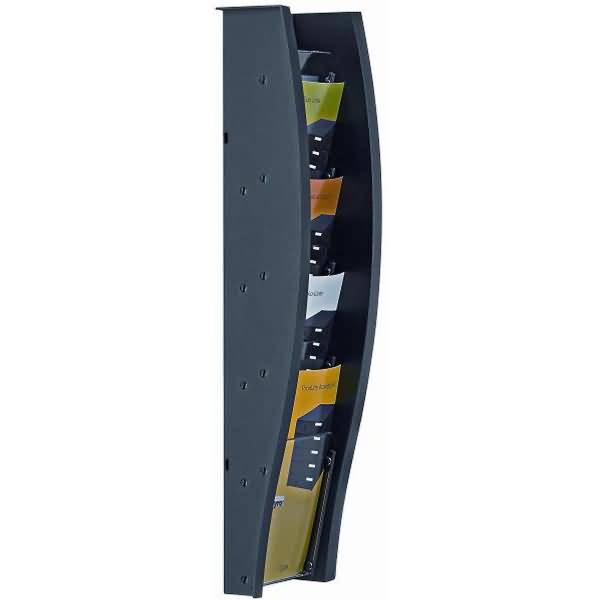 Wandprospekthalter styrodisplay 1/3 A4 Kunststoff 4 Fächer anthrazit