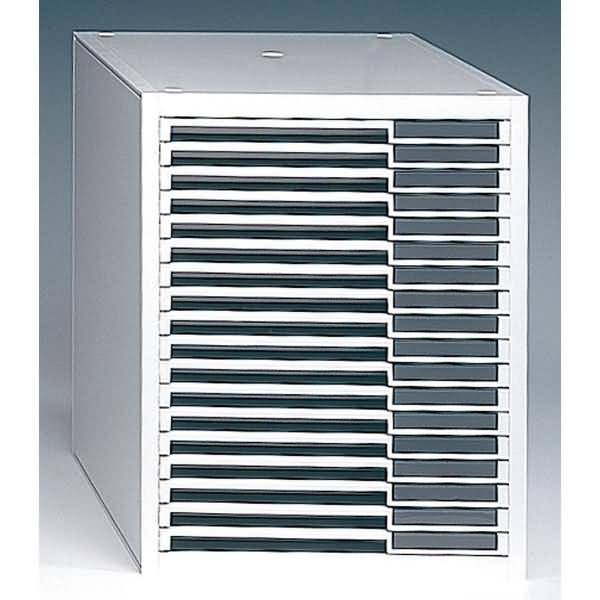 Schubladenbox styrokay 18 Schübe 11mm Front offen weiß