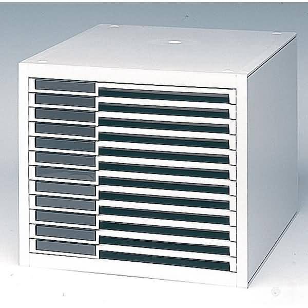 Schubladenbox styrokay 12 Schübe 11mm Front offen weiß