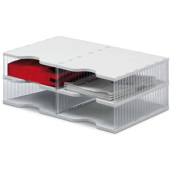 Postverteilstation styropost Grundeinheit 4 Fächer grau/transparent