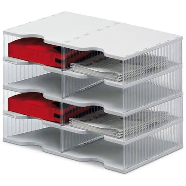 Postverteilstation styropost Grundeinheit 8 Fächer grau/transparent