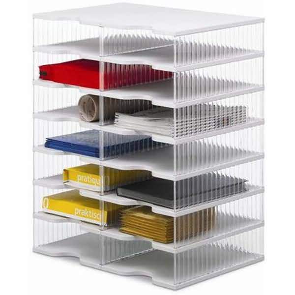 Postverteilstation styropost Grundeinheit 14 Fächer grau/transparent