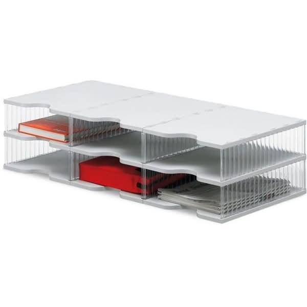 Postverteilstation styropost Grundeinheit 6 Fächer grau/transparent