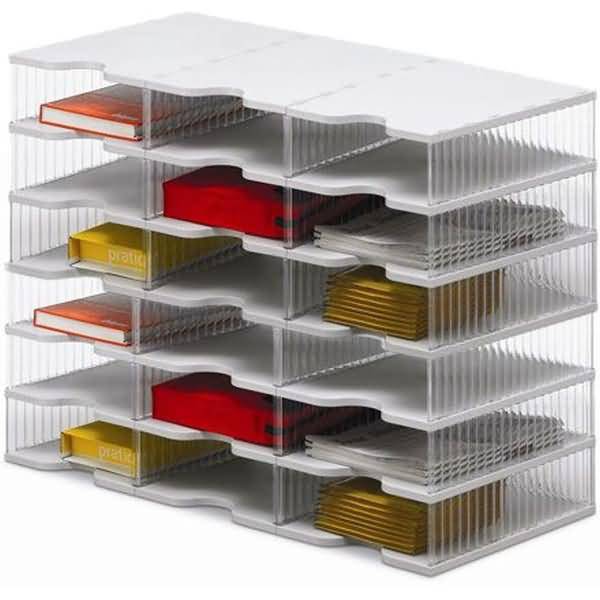 Postverteilstation styropost Grundeinheit 18 Fächer grau/transparent