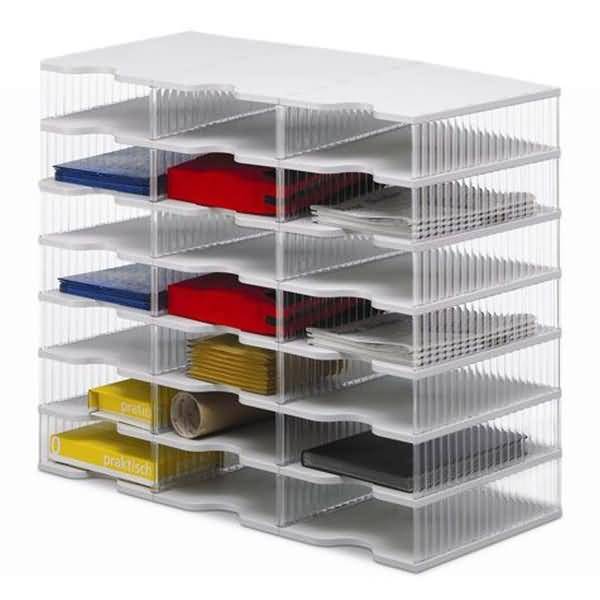 Postverteilstation styropost Grundeinheit 21 Fächer grau/transparent