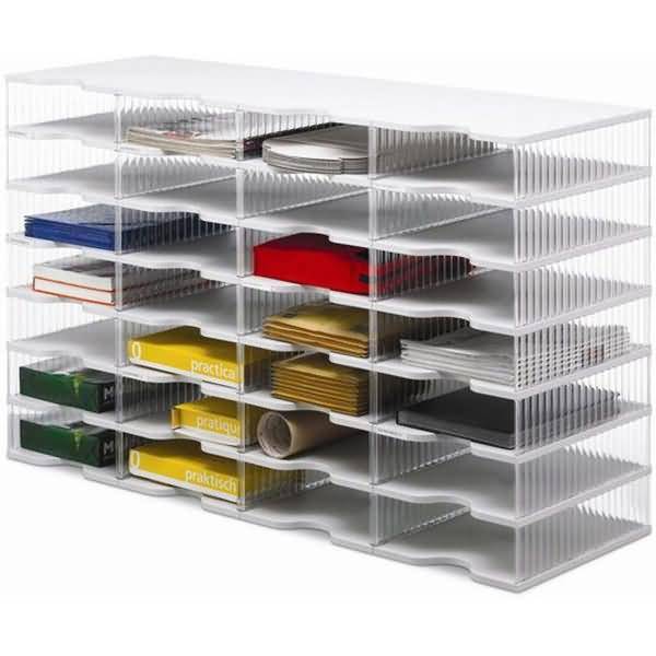 Postverteilstation styropost Grundeinheit 28 Fächer grau/transparent