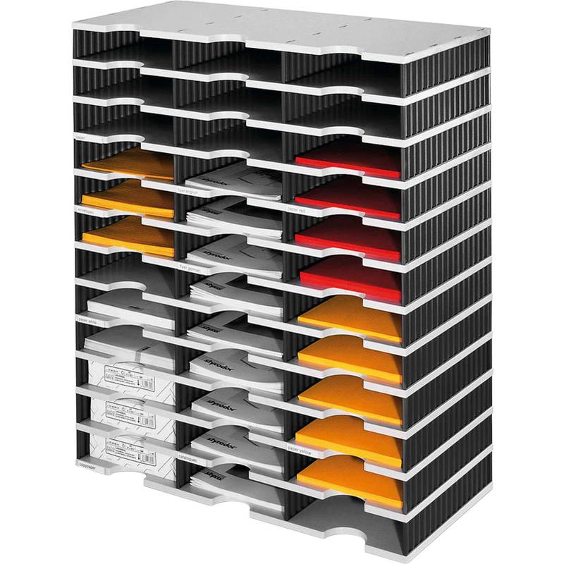 styro Grundeinheit styrodoc trio, 36 Fächer, schwarz/grau