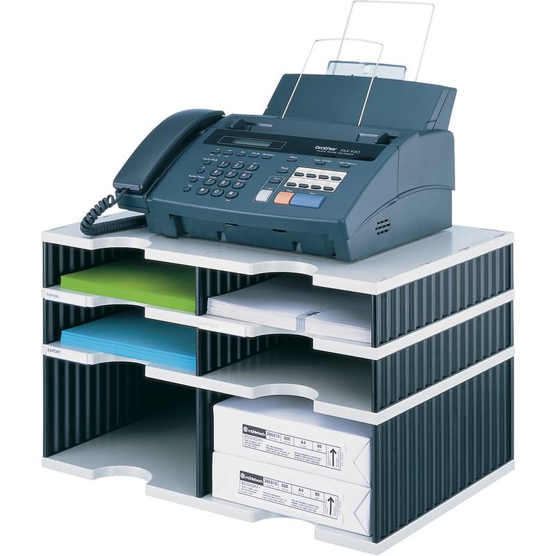 styro Kombieinheit styrodoc duo, 4+2 Fächer, schwarz/grau