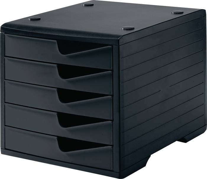 Ablagebox 5 Schubl.schwarz/schwarz Polystyrol H255xB270xT340mm STYRO