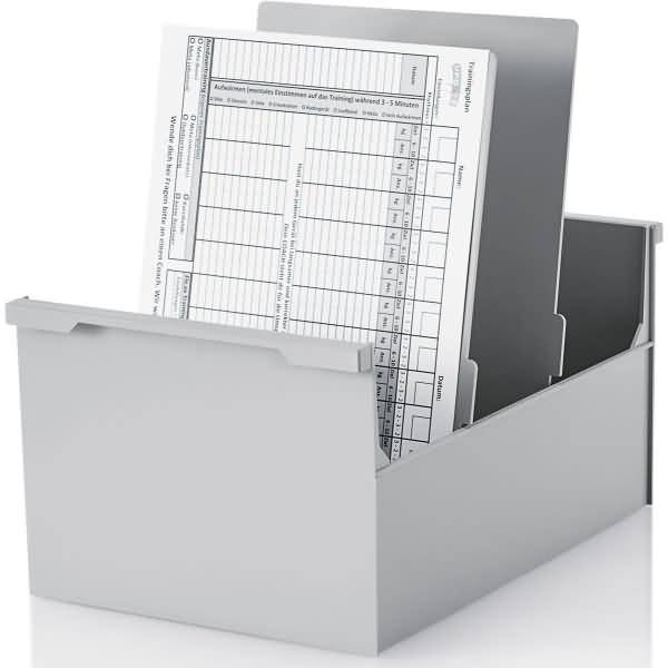 Karteitrog A4 hoch für 800 Karten öko- grau