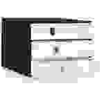 Schubladenbox styroval Pro 3 Schubladen geschlossen schwarz/weiß
