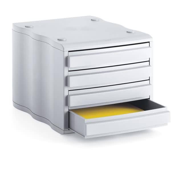 Schubladenbox styrowave 4 Schubladen 46mm grau/grau