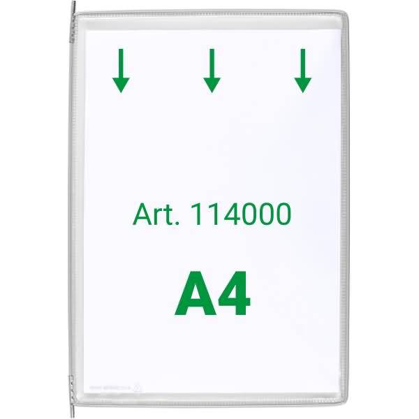 Sichttafel A4 grau 10 Stück mit 5 Aufsteckreitern 50mm