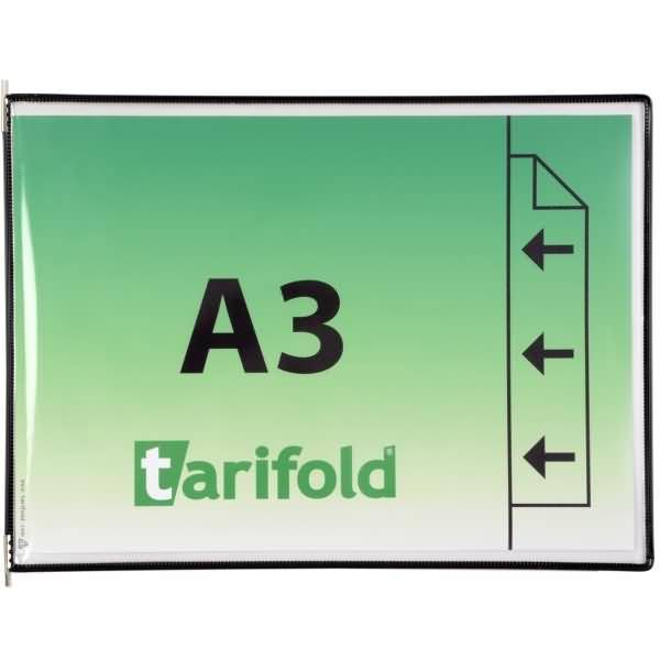 Sichttafel A3 quer schwarz 10 Stück mit 5 Aufsteckreitern 50mm