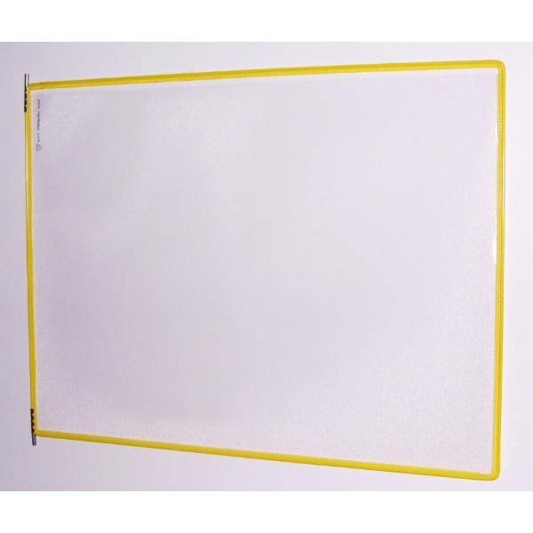Sichttafel A3 quer gelb 10 Stück mit 5 Aufsteckreitern 50mm