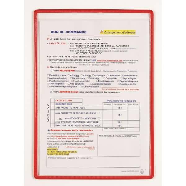 Sichttafel standard Dry pocket A3 rot 5 Stück