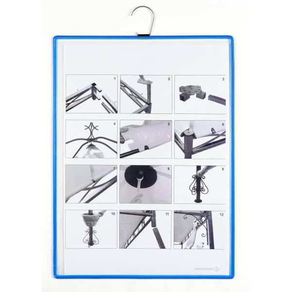 Sichttafel A3 hoch mit Haken blau 5 Stück