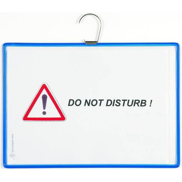 Sichttafel A4 quer mit Haken blau 5 Stück