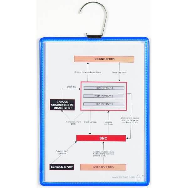 Sichttafel A5 hoch mit Haken blau 5 Stück
