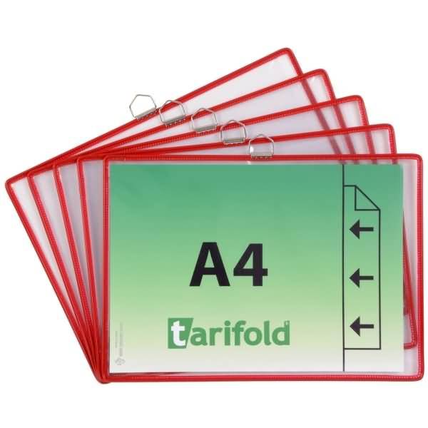 Hängetafeln A4 quer rot 5 Stück