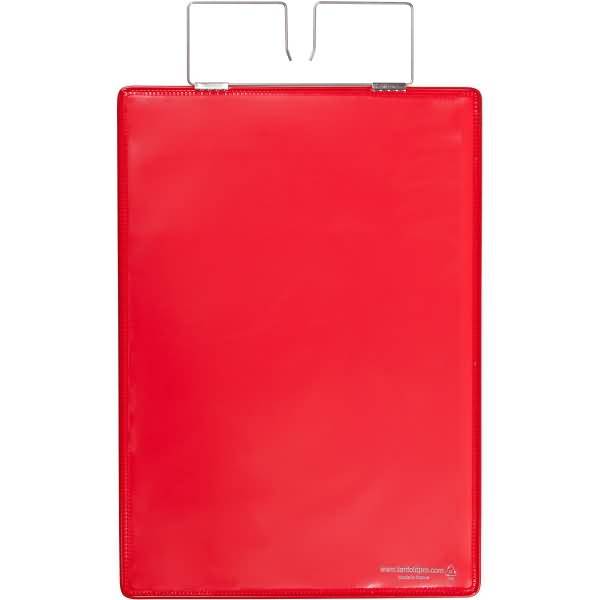 Kennzeichnungshülle A4 rot PVC mit Haltedraht VE=10 Stück