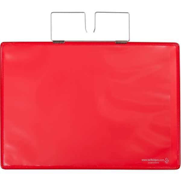 Kennzeichnungshülle A4 quer rot PVC mit Haltedraht VE=10 Stück