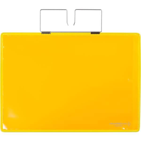 Kennzeichnungshülle A4 quer gelb PVC mit Haltedraht VE=10 Stück